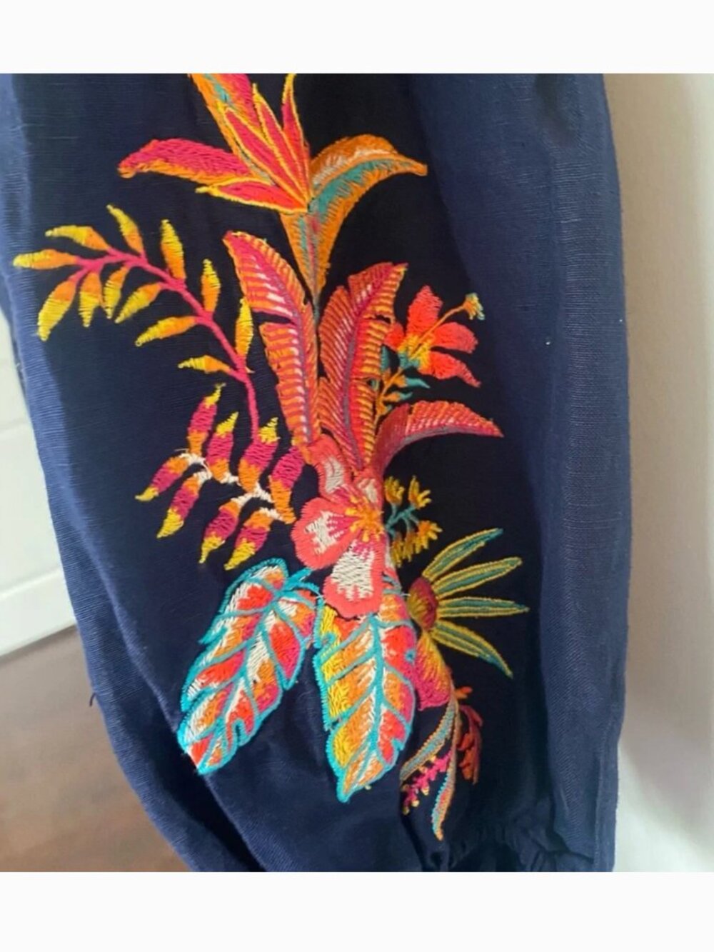 Tommy Bahama St. Lucia Dress S Tropical Embroidered Linen Blend Summer Vacation - Picture 4 of 9